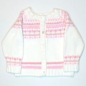 Carter's , White, knit, button-up, cardigan US 9 Month